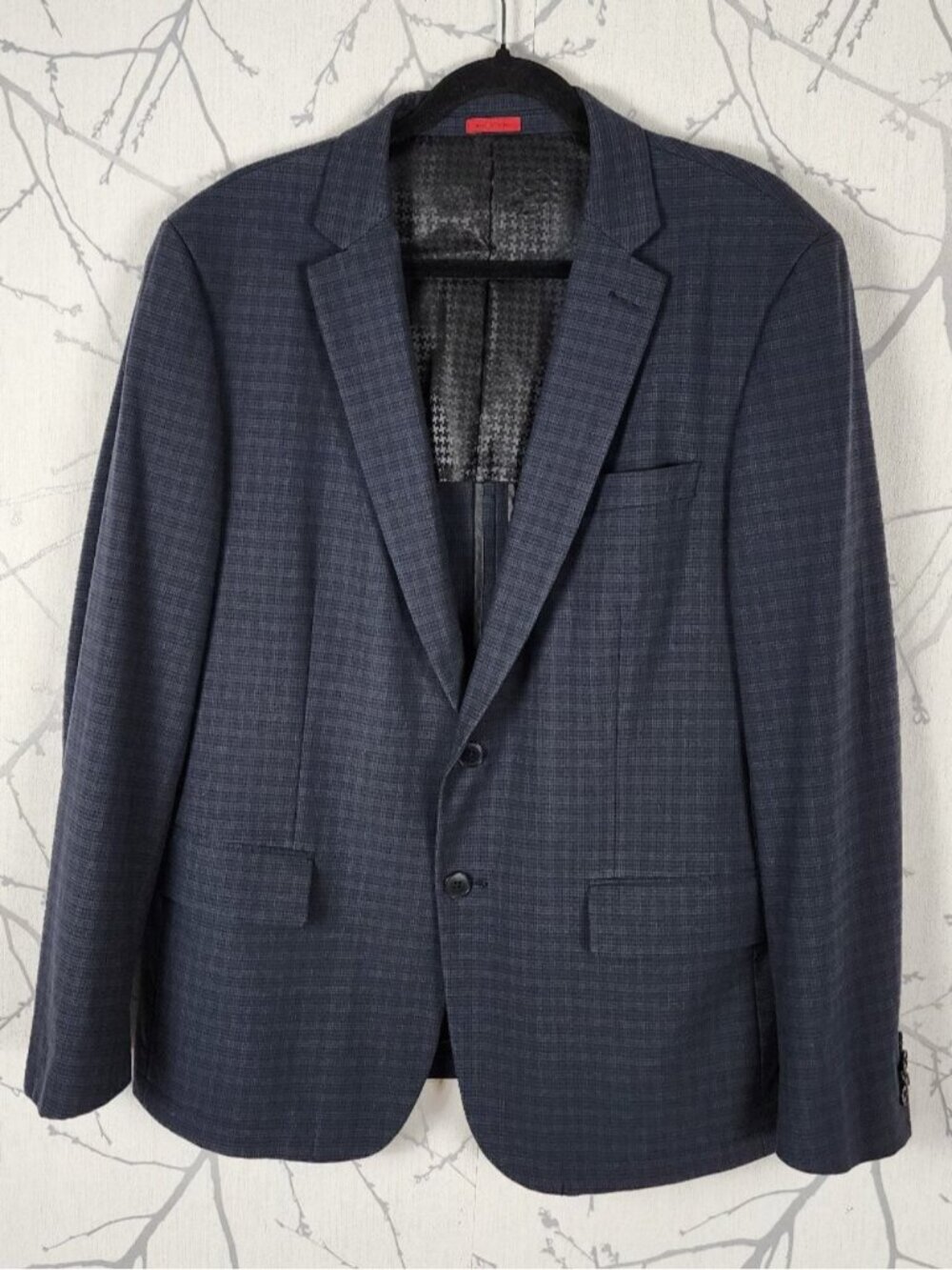 John Varvatos USA Navy Plaid Unlined Blazer Sport Coat